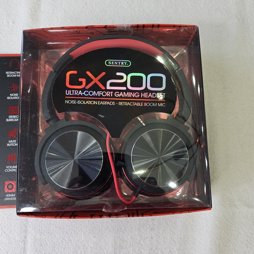 SENTRY  GX200-RED Deluxe Gaming Headset Red Accent